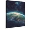 MuchoWow© Quadro Moderno Quadri Su Tela Grandi Foto Con Cornice Stampe | 70x100 cm Soggiorno Decorazioni Da Parete Salotto Camera Da Letto Terra - Spazio - Paesaggio - Stelle