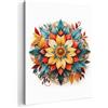 MuchoWow© Quadro Su Tela Stampe Da Parete Quadri Dipinto | 70x100 cm Cucina Camera Da Letto Arredamento Casa Mandala - Fiori - Colori - Bianco