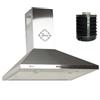 Gurari Cappa aspirante da 50 cm in acciaio inox - Cappa da parete - Potenza motore 1000 m³/h - Pulsanti a 3 livelli - Cappa aspirante - Cappa aspirante in acciaio inox GCH C 147 IS 5 N+GE 77 filtro