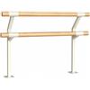 Generic Sbarra da balletto in legno massiccio con supporti in acciaio fissato a | Design a due altezze per bambini e adulti, con guide in legno liscio e staffe in acciaio al carbonio fissate da viti ad