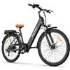 DEEPOWER D26 Bici Elettrica 26 Pollici, Motore 250 W, Batteria Rimovibile 480 Wh, Cambio a 7 Velocità, Forcella Ammortizzata, Bicicletta Elettrica da Uomo e Donna, Ideale per Città e Tempo Libero