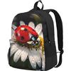 HUIopq Coccinella Fiore Stampa Grande Capacità Borsa Da Viaggio Impermeabile Campeggio Pendolarismo Avventura Al