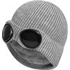 Peosaard Cappello per Occhiali Staccabile, Cappello A Cuffia Lavorato A Maglia Berretto Termico Invernale con Occhiali Staccabili Protezione per Le Orecchie Nero