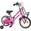 generic Bicicletta da 12 pollici, per 2-4 anni, rosa e nero | telaio in acciaio, cambio monomarcia, reggisella telescopico, leva del freno sicura, stile classico, struttura robusta