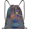 RRhgipp Starry Sky Mandala Zaino con coulisse Sport Palestra Sackpack Tasca Impermeabile String Bag Donne Uomini Scuola, Nero , S, Classico