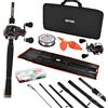 BNTTEAM Mulinello da Baitcasting Canna Combos Dura ad Alto tenore di Carbonio Fibra Portatile Esche Artificiali Lenza da Pesca con Borsa da Trasporto Acqua Salata Acqua Dolce