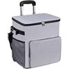 Huitrcrio Borsa Frigo con Ruote Carrello Fresco Rotabile | Carrello Trasportabile con Manico Borsa Isolata Antigoccia 35 Litri per Picnic Campeggio Shopping Giardino Esterno
