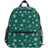 Generic Zainetto White Snowflakes Green Borsa Escursione alta capacità | Capiente Backpack Adattabile Zainetti Medie Elementare