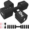 Fragraim Manubri Regolabili 20 kg Coppia, set di 2 (10 kg x 2) Manubri | 5 in 1 Set Manubri con 5 Pesi Regolabili, Manubri Palestra per Casa e Ufficio, Donne e Uomini, Fitness e Tonificazione