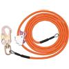 Salmeee Fune da 4,3 m, corda da arrampicata con moschettone e regolatore (arancione | poliestere + anima in acciaio, forza della corda 20 kN, moschettone 30 kN, per lavori sul tetto e salvataggio in altezza