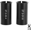 REBECCAGIBSON Set di 2 adattatori per reggisella per bicicletta, manicotti riduttori in alluminio 27,2-30 mm e 27,2-31,6 mm, manicotto riduttore per tubo sellino per bici da corsa, MTB, cyclocross e