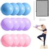 XIMKONET 12 Palle da Pilates con Boccaglio Gonfiabile, Morbide Palle Pilates da 25 cm di diametro, Piccola Palla da Ginnastica, Palla Yoga, Piccola Palla da Pilates, Palla Fitness