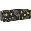 NImongt Divertente racchette da tennis e palline da tennis con stampa per adulti astuccio astuccio cancelleria organizzatore ufficio accessorio da viaggio, Argento, One Size, Organizer per borse