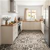 TADI & IMPERIO Tappeto vinilico beige, 100 x 100 cm, quadrato | Facile da pulire e da tagliare
