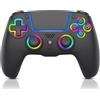 ADHJIE Controller wireless per PS5, controller wireless a LED RGB compatibile con PS5/PS5 Slim/PS5 Pro/PC con jack audio da 3,5 mm e batteria integrata da 1000 mAh, turbo e doppia vibrazione, nero