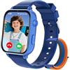 PTHTECHUS Smartwatch per Bambini, 4G Orologio GPS Bambini, Bluscuro | Videochiamata e Telefono, WIFI/GPS Contapassi Ricevi SMS SOS Calcolatrice Timer Sveglia, Regali per Bambini Dai 4 Anni in Su