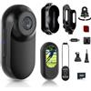 Nvgfelis Mini macchina fotografica del corpo, macchina fotografica | Collana magnetica POV Cam, supporto per casco, kit di montaggio per ciclismo, vlogging, sport, espandibile fino a 128 GB