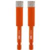 BGTEC Punte Elicoidali Diamantate a Secco con Attacco Esagonale a Cambio Rapido per Gres Porcellanato Mattone in Marmo Ceramico 2 pezzi Diametro 12 mm