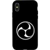 TAIKO DRUM GAG GIFT TEE T-SHIRT SHOP Custodia per iPhone X/XS Taiko Black Mitsudomoe Symbol Taiko batterista