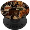 Halloween Retro Collage Ghost Cat Grip H Halloween Retro Collage Ghost Cat Pumpkin Skeleton PopSockets PopGrip Adesivo