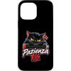 Umori Felini Custodia per iPhone 13 Pro Max Pazienza 1% Gatto Nero Arrabbiato Batteria Scarica Ironica