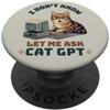 Nerdy Cat by Stylecomfy GPT Gatto IA Nerd Computer PopSockets PopGrip Adesivo