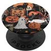 Halloween Pumpkin Ghost Collage Grip Hol Halloween Pumpkin Ghost Collage PopSockets PopGrip Adesivo