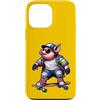 APezzani Wear Custodia per iPhone 13 Pro Max Maialino Skateboard Skater Divertente