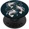 Ocean Botanicals & Wild Gamberetti carini con fiocchi e cuori per gli amanti dei frutti di mare PopSockets PopGrip Adesivo