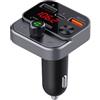 Technaxx FMT1700BT Trasmettitore FM Bluetooth 5.3 con Bass-Boost, Ricarica Rapida USB-C & QC3.0, Vivavoce, Streaming Musicale, Riproduzione USB, Indicatore Tensione Batteria, Adattatore Auto 12-24V