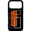 Retro Geometric Studio Custodia per iPhone 17 Pro Max Rettangoli geometrici astratti retrò arancione Arte di metà secolo