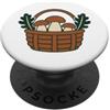 Micologia Natura e Passeggiate Senza Fre Cesto di funghi marroni e grandi foglie di quercia verdi PopSockets PopGrip Adesivo