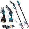 Generico Forbice da Potatura a Batteria, Motosega a Batteria 8 Pollici con oliatore, + Asta Telescopica 128-248cm, Kit 3 in 1, Cesoie Elettriche per Potatura Giardino Rami Arbusti Vigneto