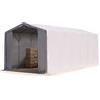 TOOLPORT Tendostruttura 6x12m Tendone Deposito altezza laterale 4m telo in PVC PRIMEtex 2300 N impermeabile grigio