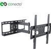 SatChef conecto CC50272 Supporto a parete per televisori da 81-140 cm (32-55 pollici), inclinabile: da -20° a 10°, orientabile: da -90° a 90°, distanza dalla parete: 62-475 mm, carico massimo: 50,0 kg, VESA 400x400, nero