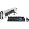 Unbranded Tastiera da gaming Vigor GK30 IT, ibrida meccanica, con retroilluminazione RGB, Mystic Light, tastiera multimediale con tasti di scelta rapida e mouse, dimensioni standard, colore nero