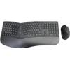Unbranded Set wireless composto da tastiera ergonomica e mouse verticale, layout tedesco, colore nero