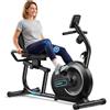 Unbranded Cyclette da casa con resistenza magnetica a 8 livelli, silenziosa, dotata di connettività Bluetooth, compatibile con app, display LCD, sensori di frequenza cardiaca, schienale regolabile, modelli S08/S23