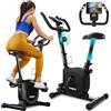 Unbranded Cyclette da casa RIZE, fino a 120 kg, silenziosa, 10 livelli di resistenza | TX-350MB. Cyclette da casa con sensori di frequenza cardiaca, sistema di frenatura magnetica estremamente silenzioso, 5 altezze della sella, colore nero/blu navy