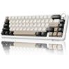 Unbranded Tastiera meccanica wireless X Attack Shark X66, 65%, con pulsante dedicato, sistema di montaggio hot-swap, illuminazione RGB, tastiera da gaming 60%, connettività BT/2.4G/USB-C, layout QWERTY, switch lineari, tasti in PBT - Bianco