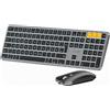 Unbranded Set tastiera e mouse wireless per Mac, con Bluetooth e layout QWERTZ. Tastiera wireless sottile compatibile con MacBook Pro, MacBook Air, iPhone e iPad, colore grigio