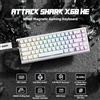 Unbranded Tastiera magnetica cablata X68, abbinata al mouse da gaming wireless X3, tastiera con risposta rapidissima (8 kHz), precisione RT di 0,01 mm, mouse leggero con sensore PAW3395 e 26000 DPI - design con dettagli bianchi