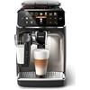 PHILIPS 5400 Macchina Caffè Automatica, 12 bevande, Caraffa LatteGo | 4 profili personalizzabili, Display intuitivo, Macinacaffè in ceramica, Montalatte automatico, finitura cromata (EP5447/90)