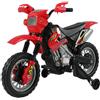 HOMCOM Moto Elettrica per Bambini 3-6 Anni con Ruote di Sostegno in Plastica PP