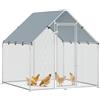 PawHut Pollaio per Galline con Tetto Impermeabile Anti-UV 2x2x2m Grigio