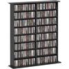 HOMCOM Mobile porta CD Moderno a 16 Ripiani in Legno 106.5x24x126.3 cm Nero