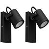 MAKA Set 2 Applique da Esterno GU10 IP44 Orientabili Lampada da Parete