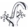 MAKA Rubinetto Bagno Vintage 2 Manopole con Piletta Pop-Up Cromato Lavabo