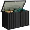 Outsunny Baule da Esterno da 400L in Acciaio Zincato con 2 Chiavi Nero