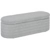 HOMCOM Panca Fondo Letto Tessuto Teddy con Vano Contenitore 116x41x40.5cm Grigio